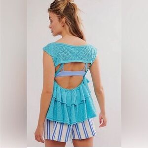 NWOT Free People Juliette Sleeveless Knit cinch back Top - M